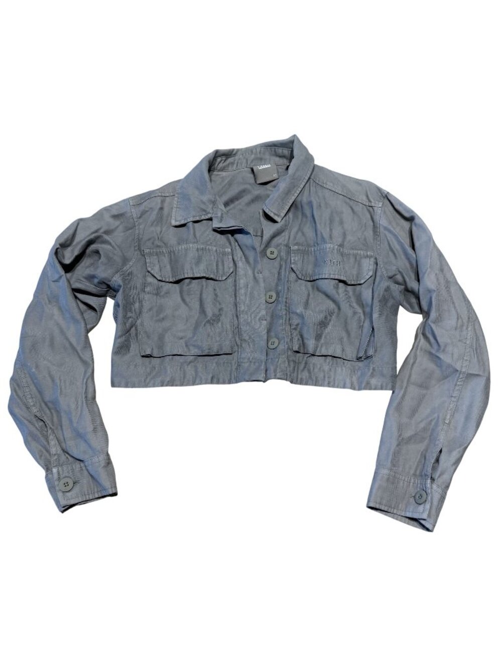 Kith Grey Long Sleeve Button Front Cropped Utility Jacket Women's X-Small XS